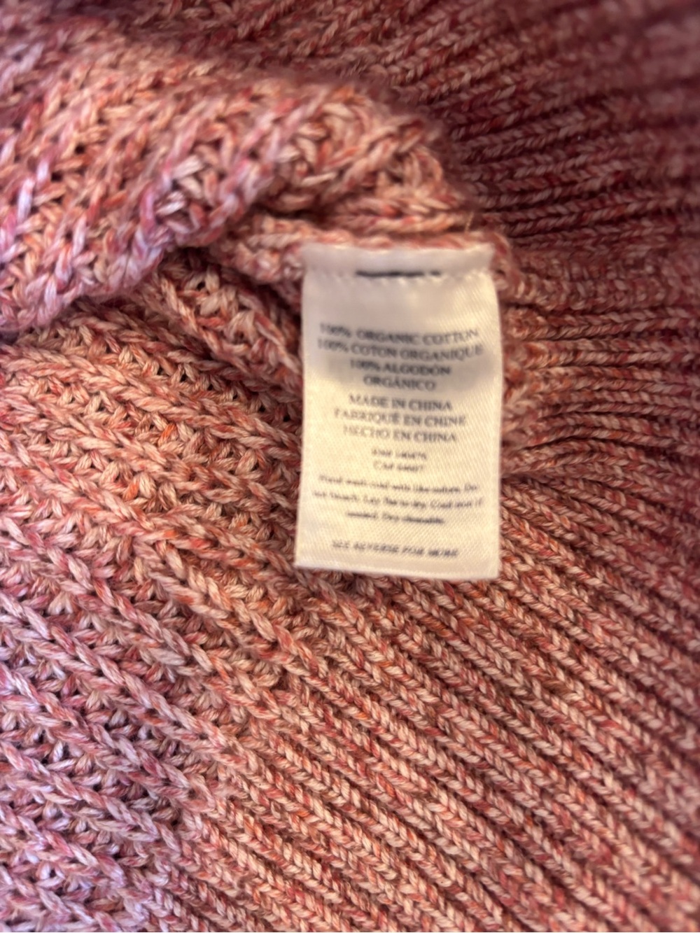 Faherty Sunwashed marled chunky Organic Cotton Fisherman crewneck Sweater Sz M - Picture 5 of 5